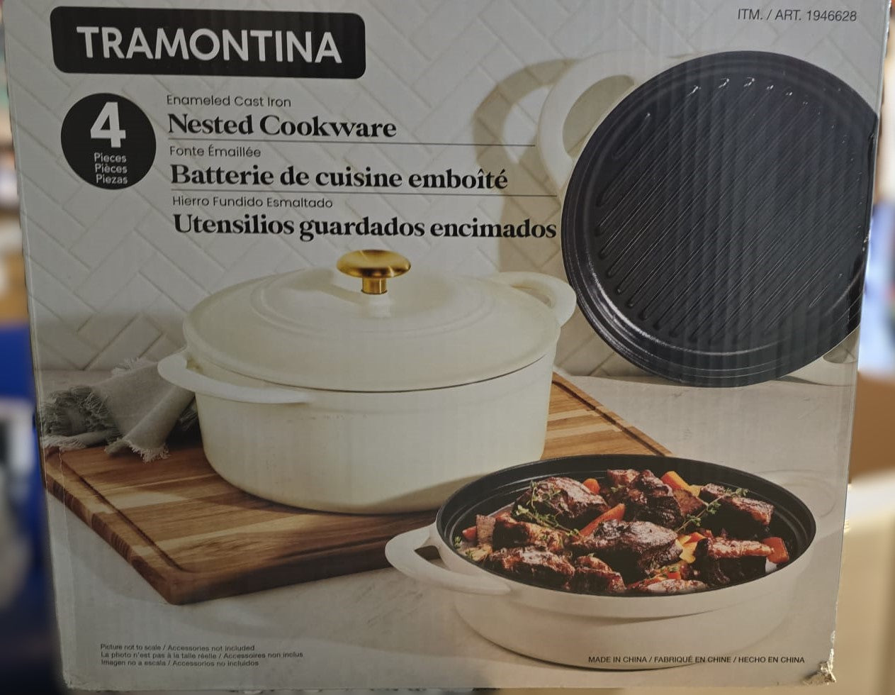 Tramontina 4 Piece Stackable Enameled Cast Iron Set