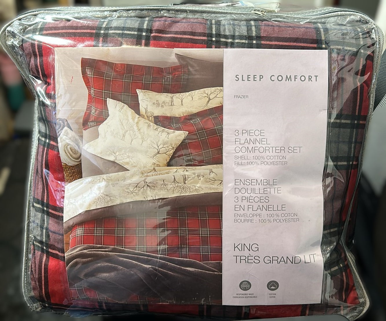Eddie Bauer Home - Mountain Plaid Scarlet Comforter Set (King)