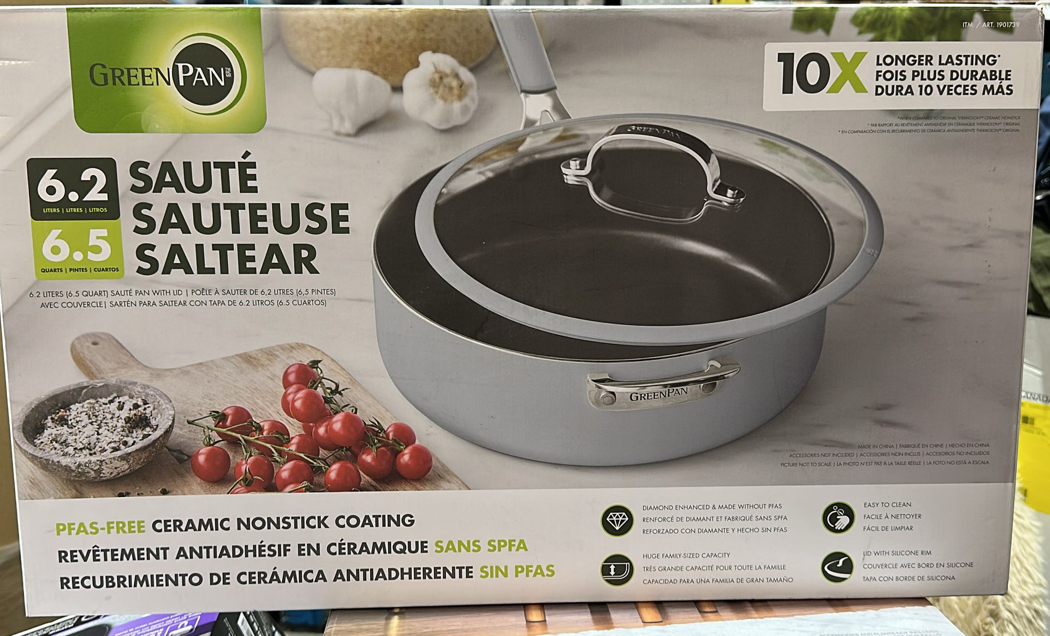 GreenPan Jewel Ceramic Non-Stick Saute Pan, 6.5 QT