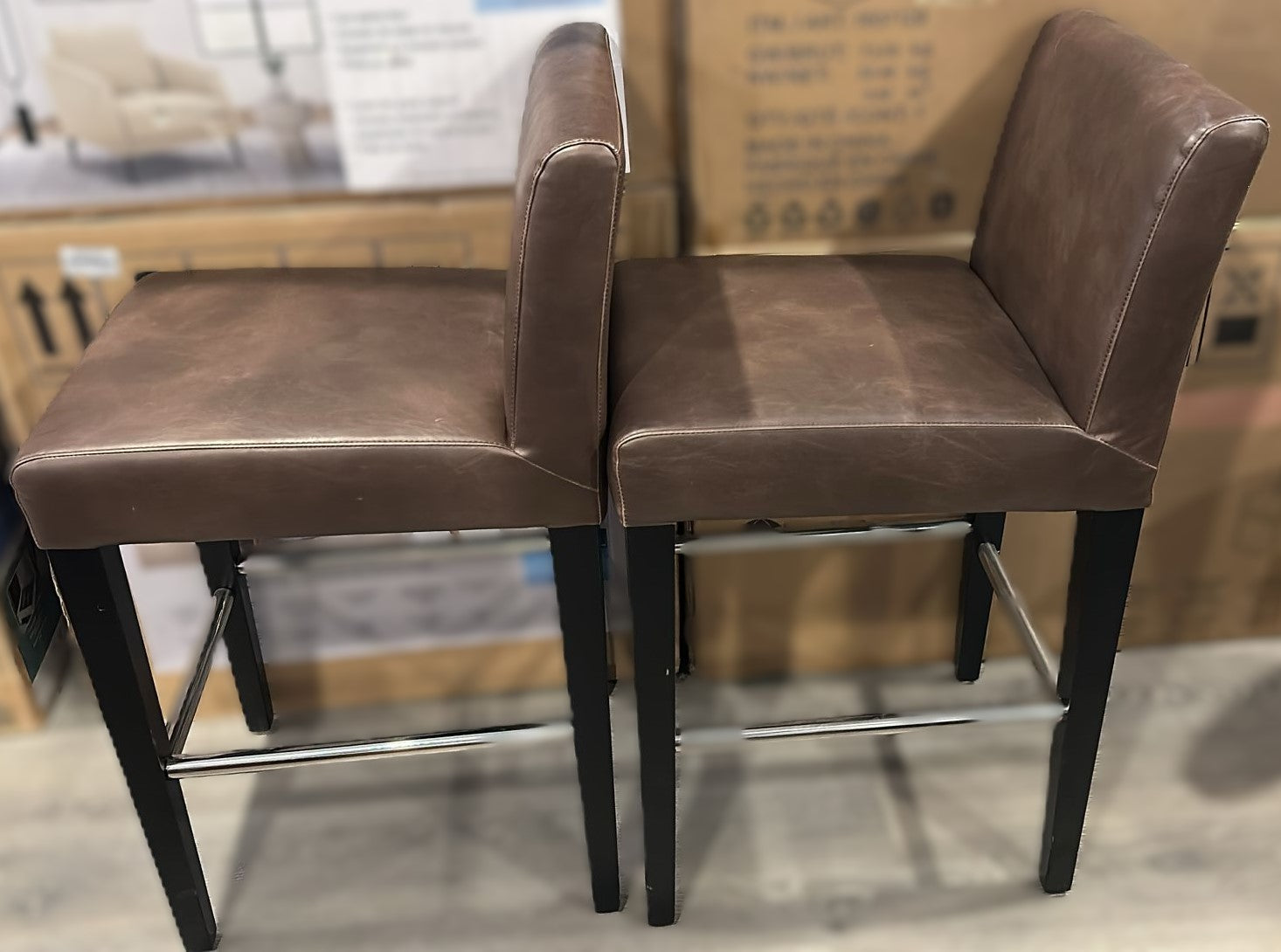 Christopher Knight Home Lopez Leather Bar Stools (2 Pack)