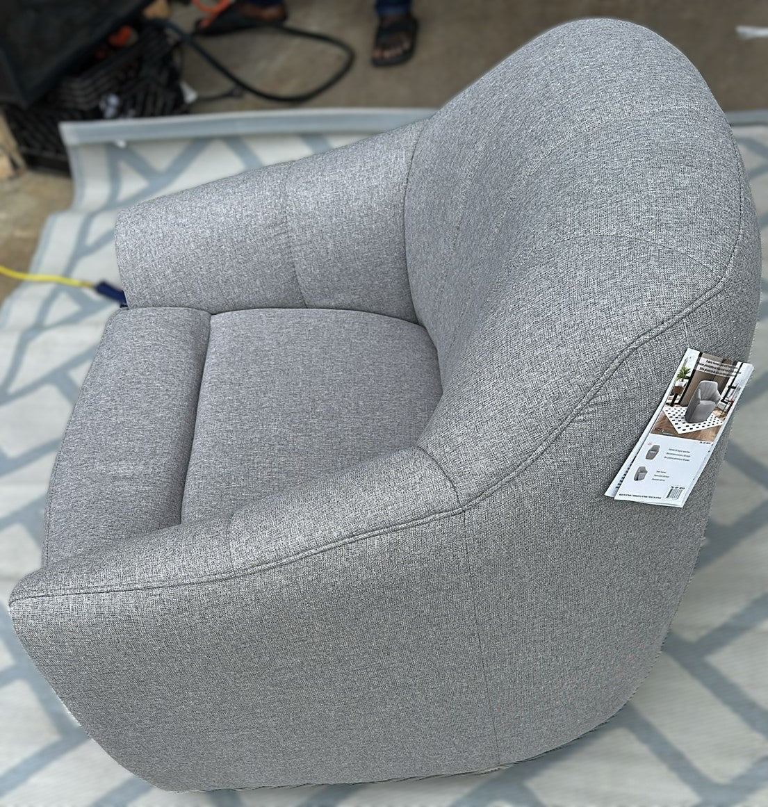 Fiona Fabric Swivel Chair with Power Footrest