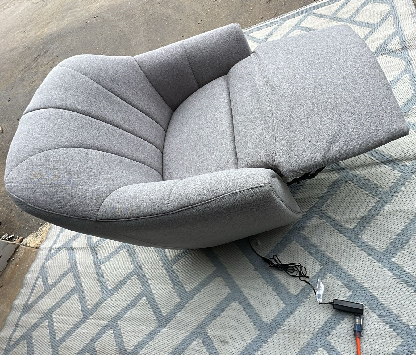 Fiona Fabric Swivel Chair with Power Footrest
