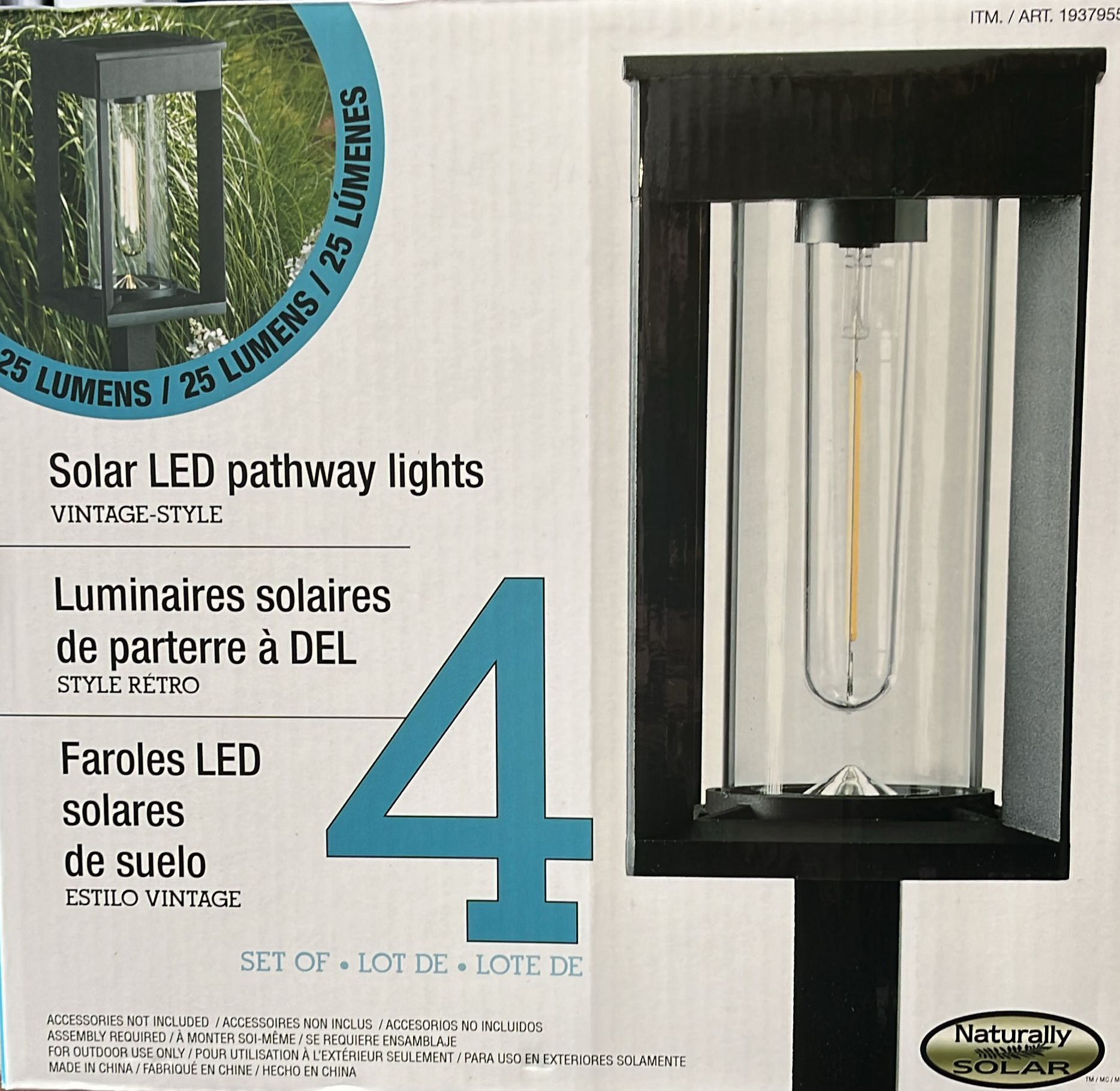 Naturally Solar Pathway Lights 4-pack
