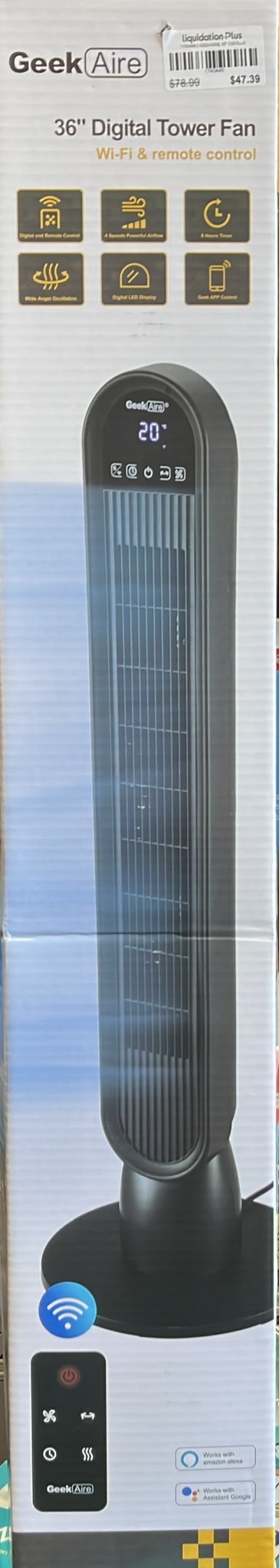 Geek Aire - 92 cm (36 in) Oscillating Digital Tower Fan