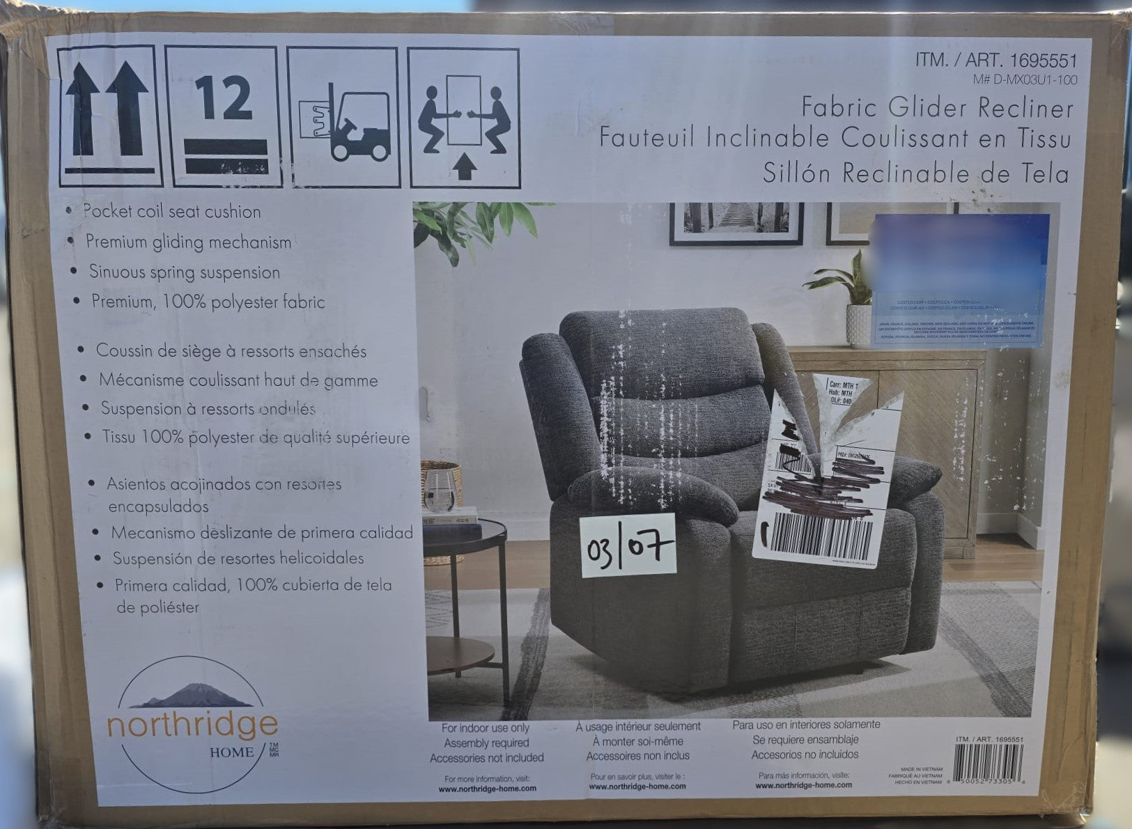 Oliver Fabric Glider Rocker Recliner