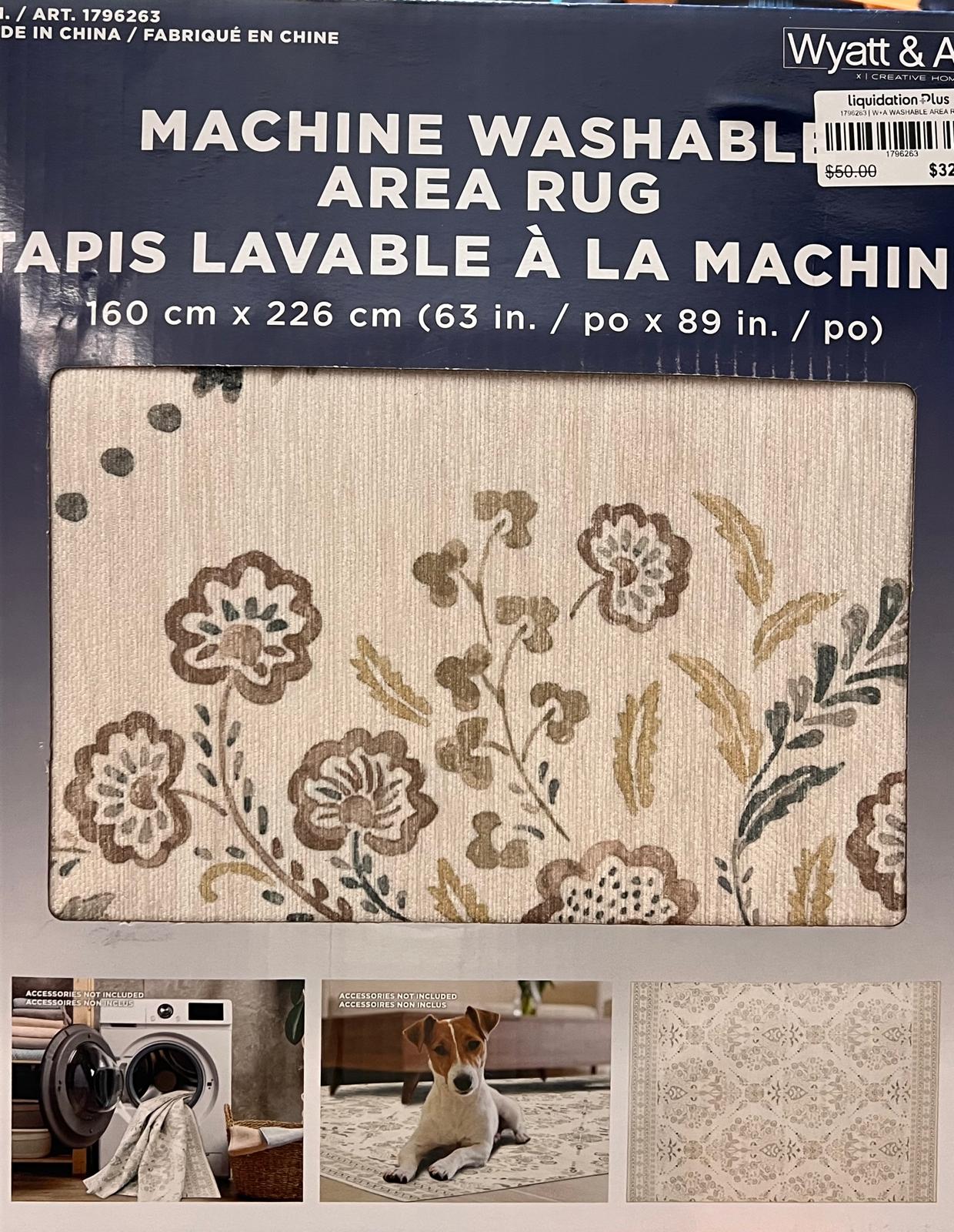 WYATT & ASH WASHABLE AREA RUG 5FT3IN X 7FT5IN