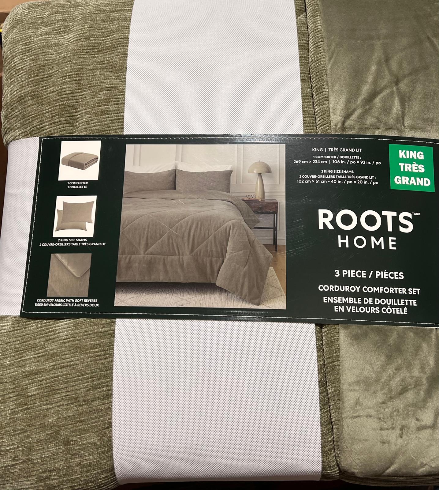 Roots Home Corduroy Comforter Set, 3-piece (King)