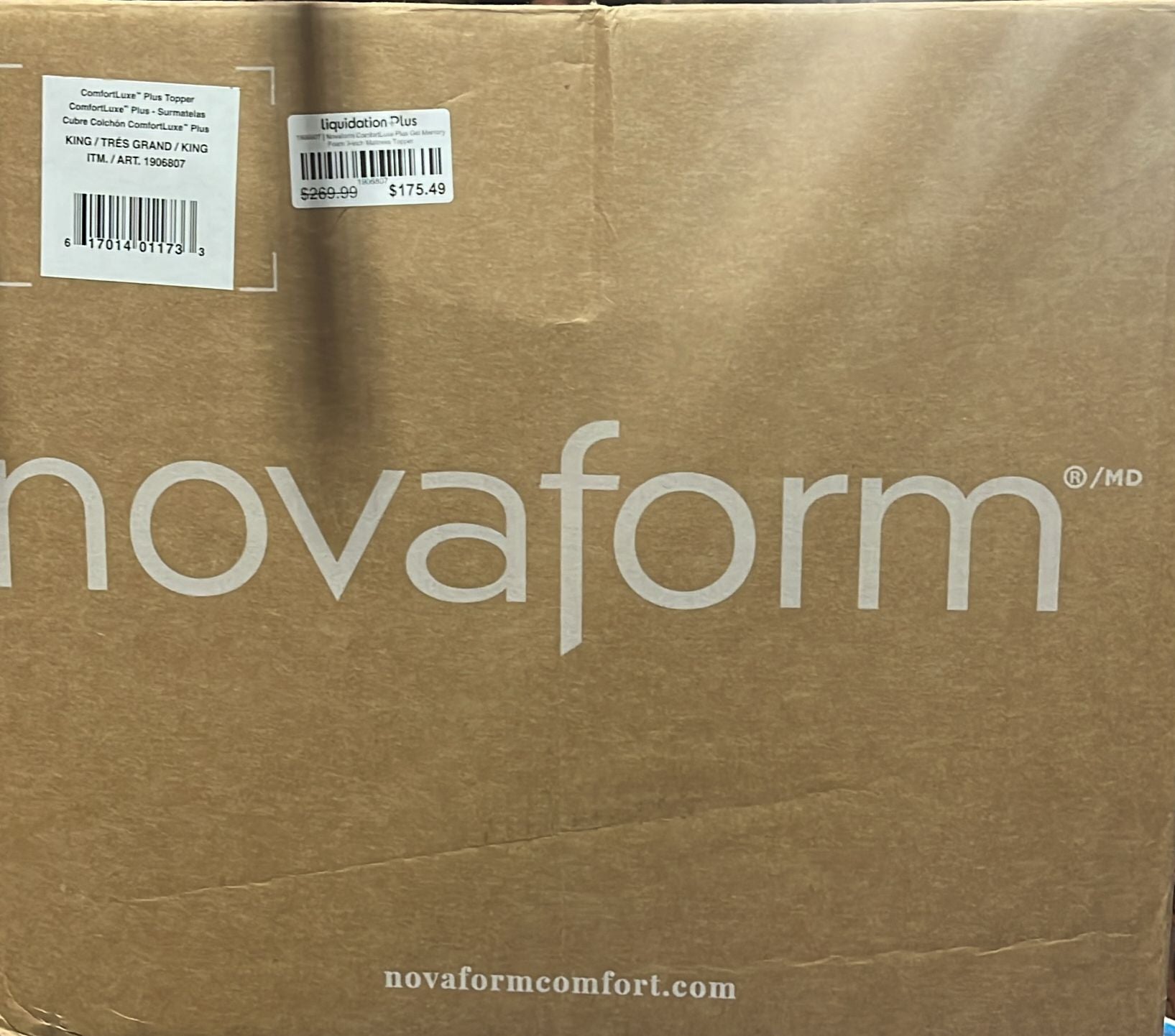 Novaform ComfortLuxe Plus Gel Memory Foam 3-inch Mattress Topper (KING)