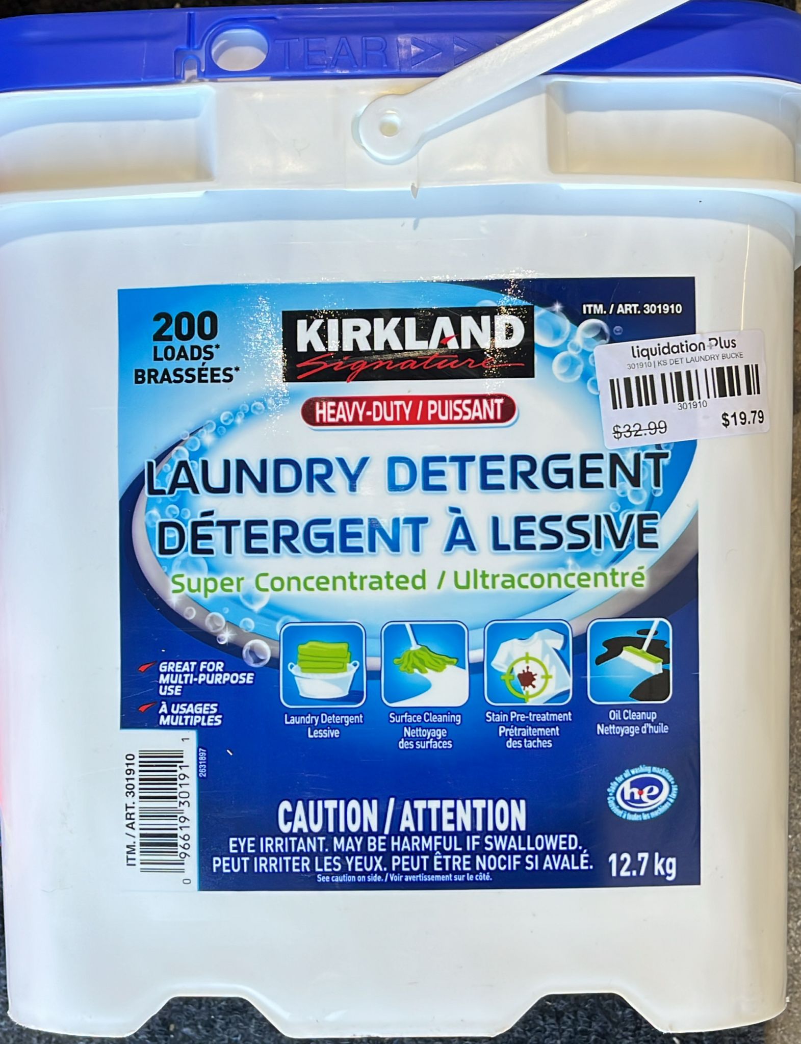 Kirkland Signature Laundry Detergent, 200 Loads, 12.7 kg (28 lb)