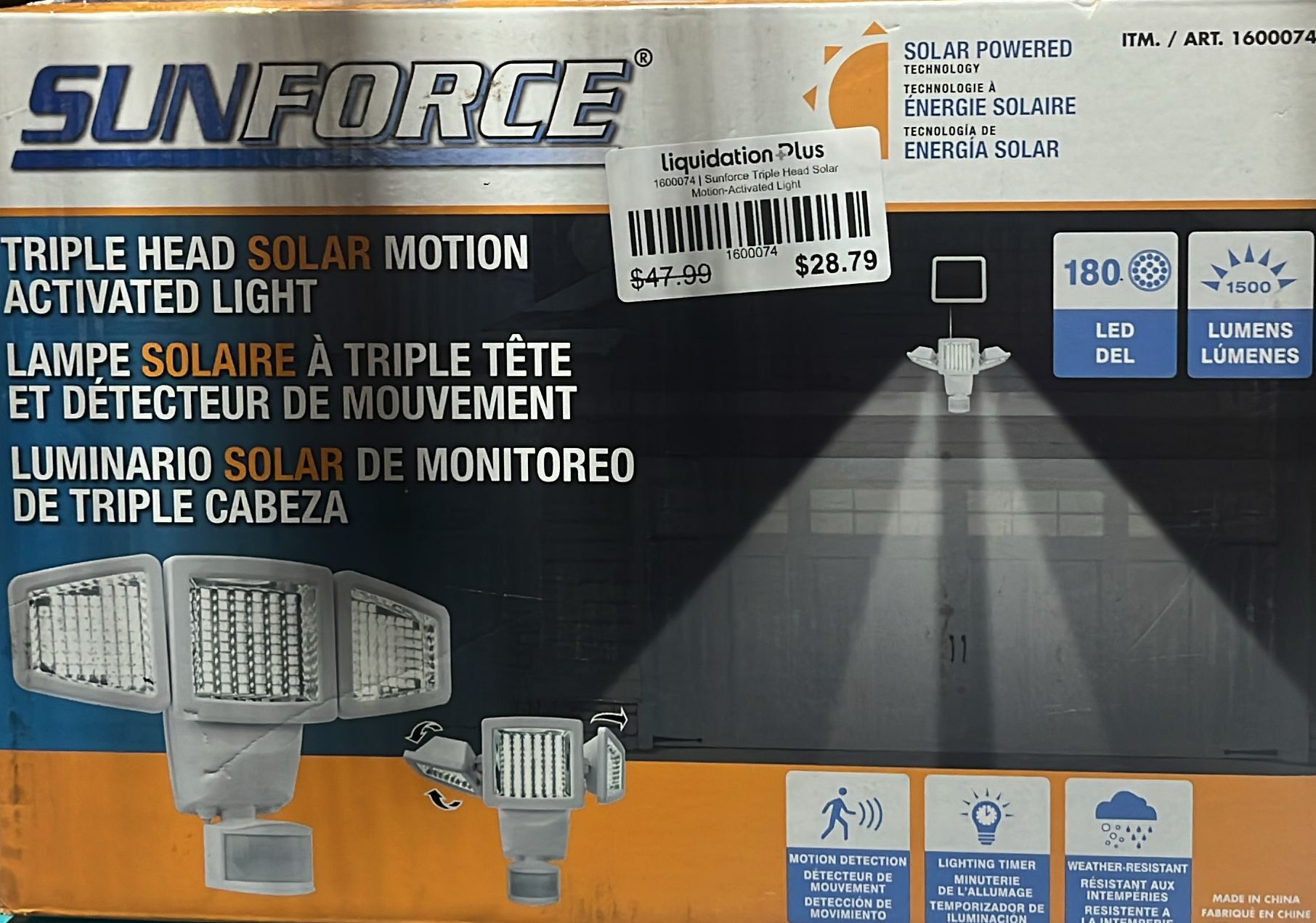 Sunforce Triple Head Solar Motion-Activated Light