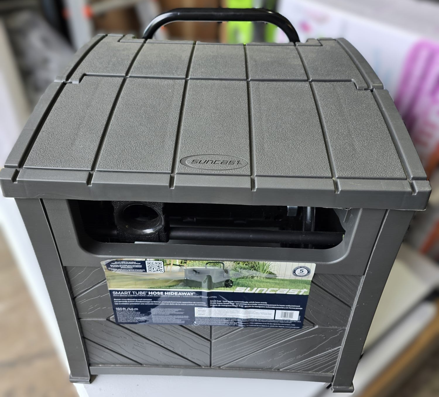 Suncast Smart Tube Hose Hideaway with Brass Connections