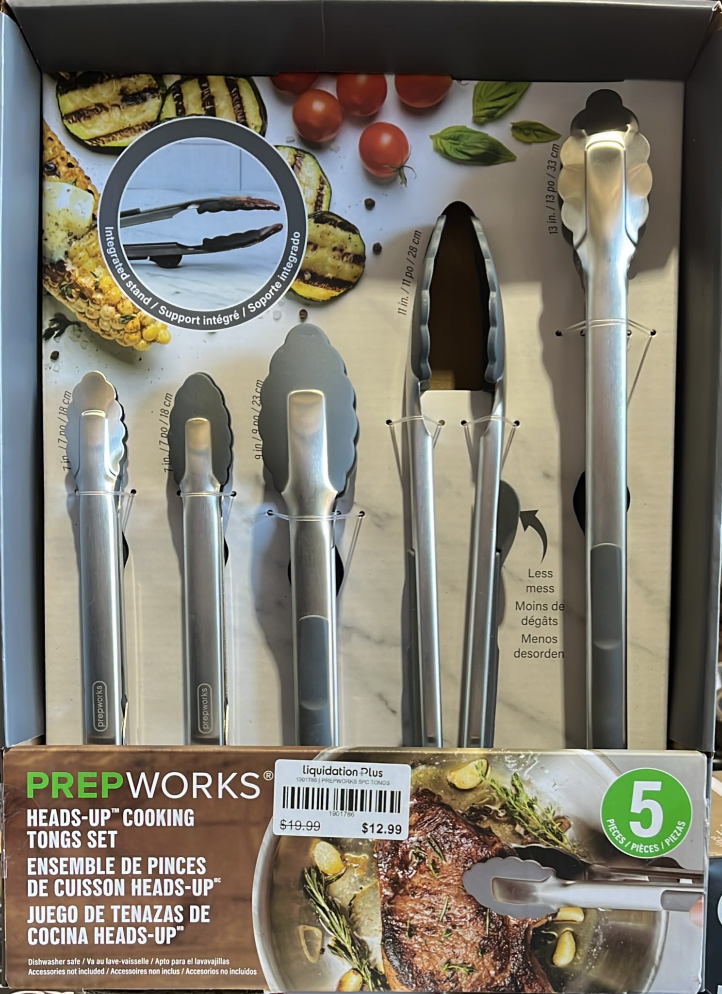 Prepworks 5-piece Heads-Up Cooking Tong Set