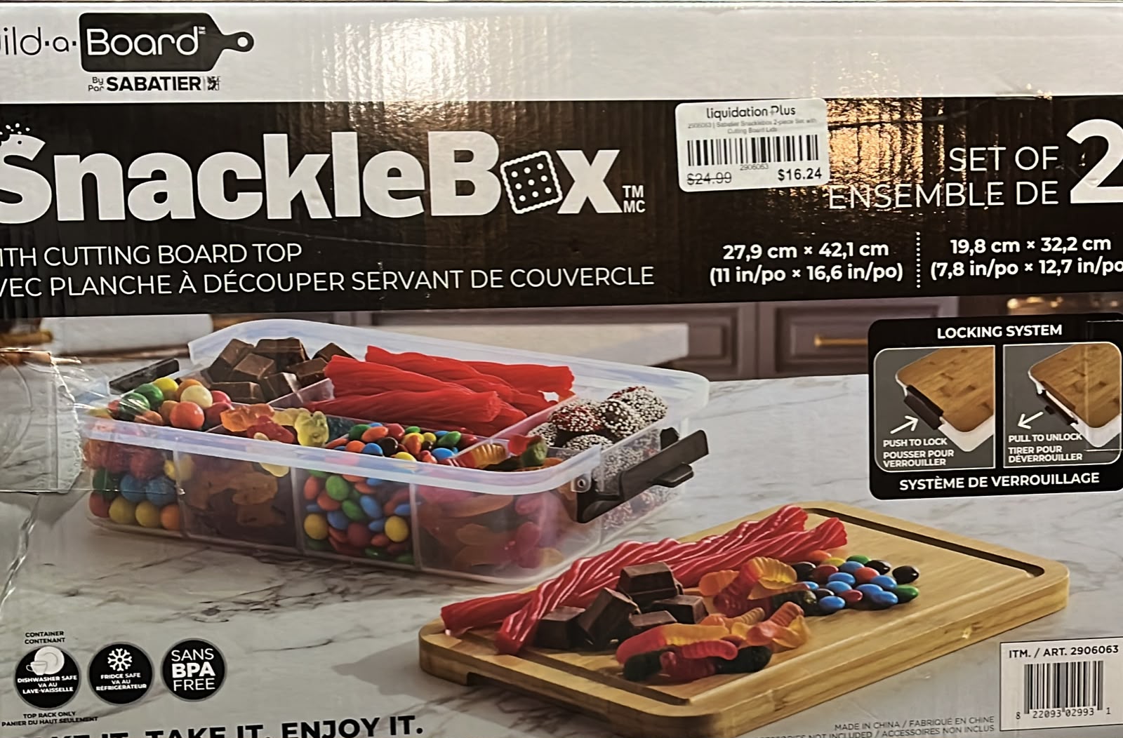 Sabatier Snacklebox Set With Bamboo Lid