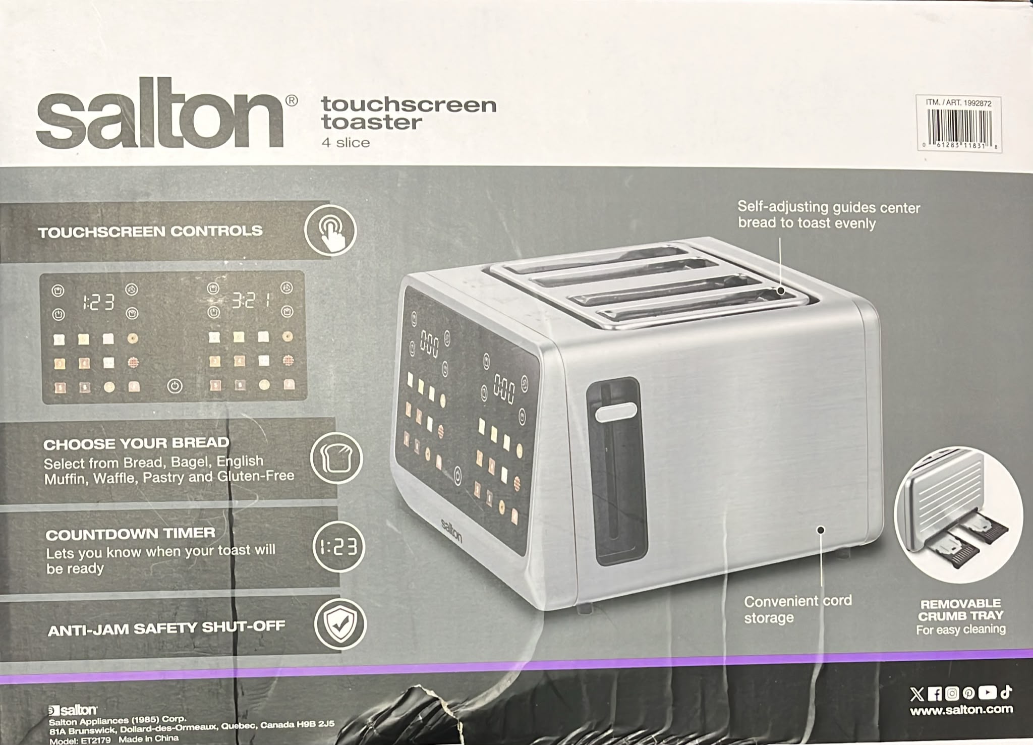 Salton 4 Slice Touchscreen Toaster