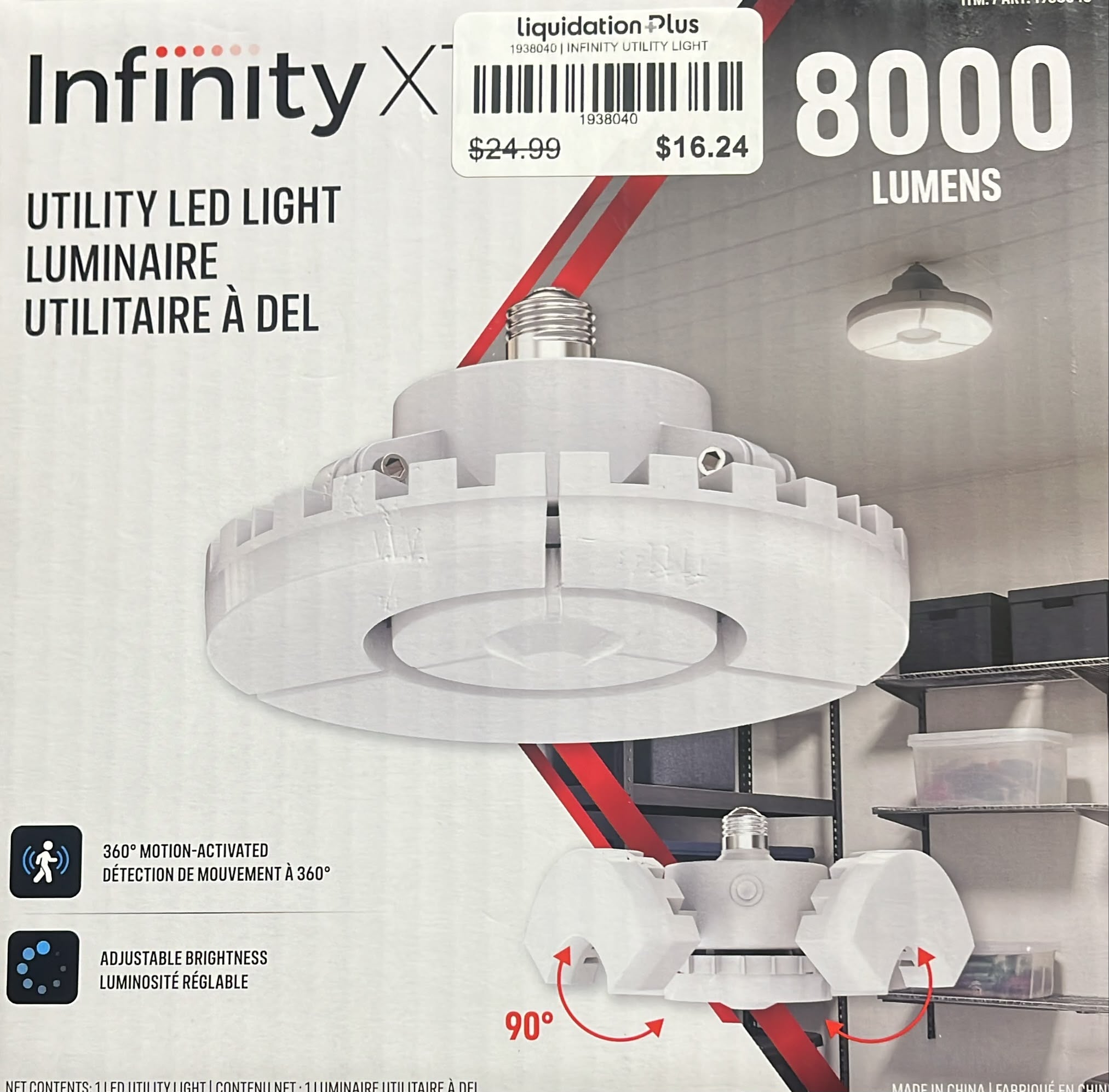 Infinity X1 Garage Utility LED light, 8000 Lumens