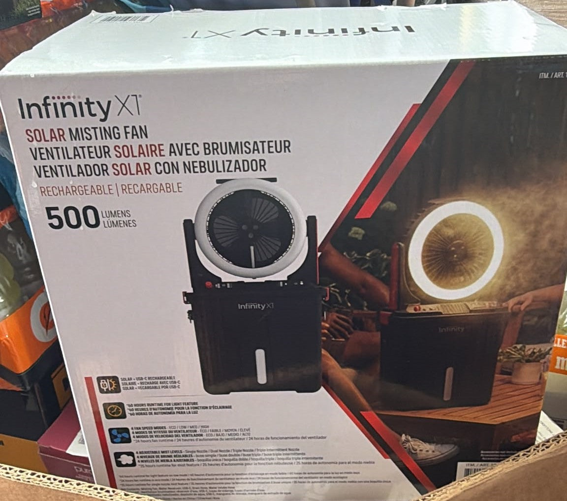 Infinity X1 Solar Misting Fan