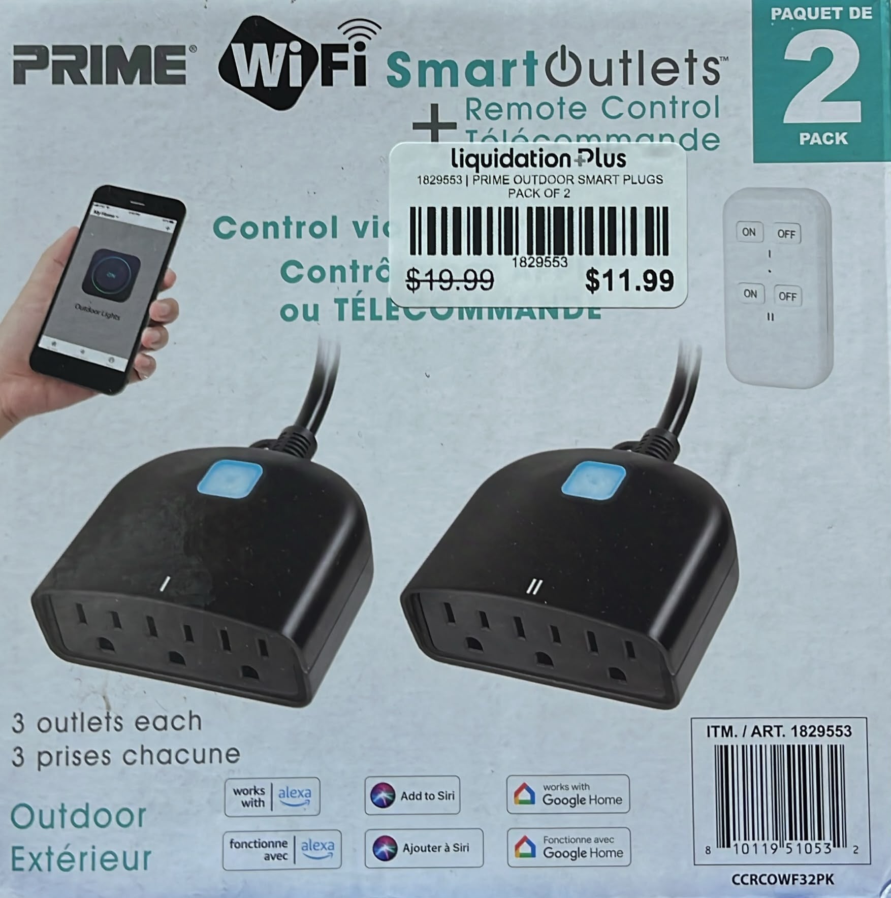 PRIME OUTDOOR SMART PLUGS PACK OF 2