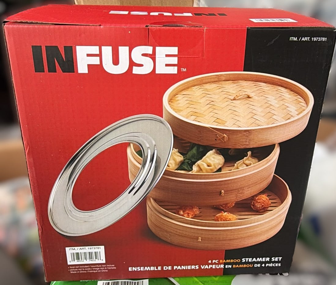 TTU Infuse 4-Piece Bamboo Steamer