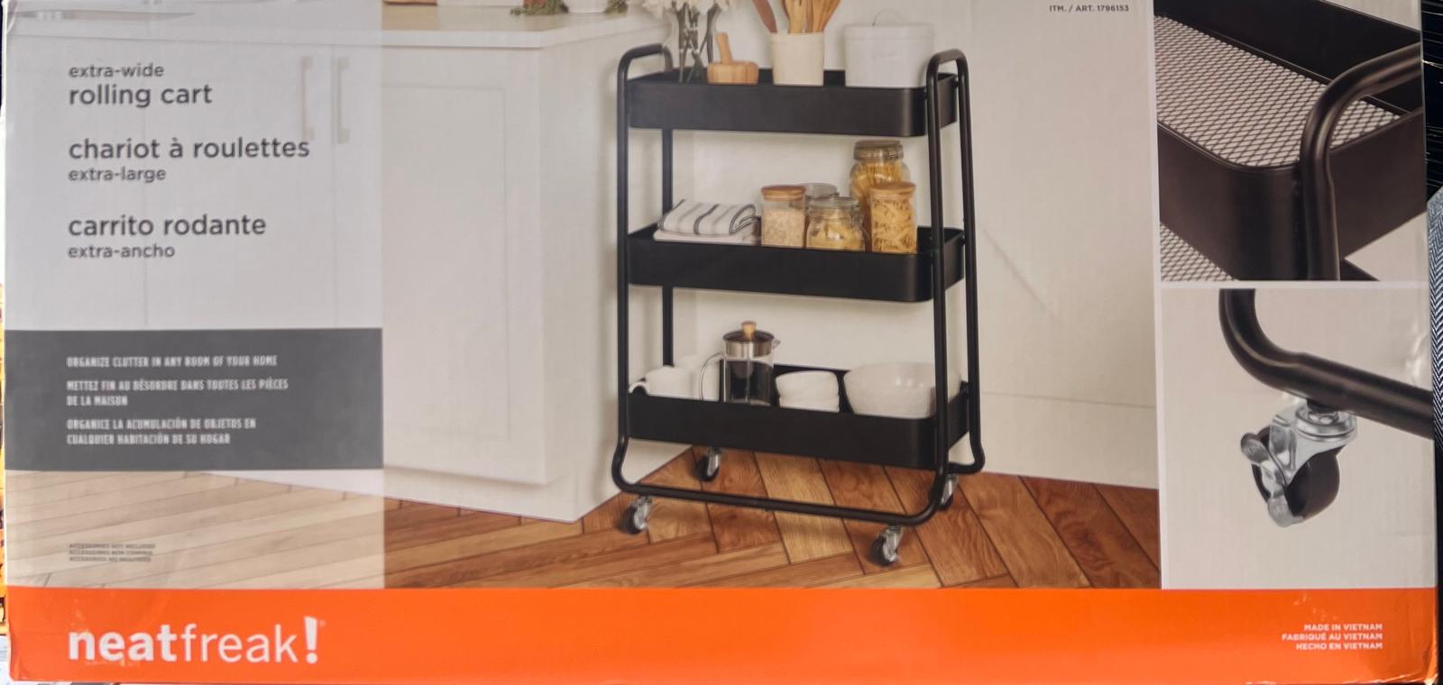 Neatfreak 3-Tier Extra-Wide Rolling Cart