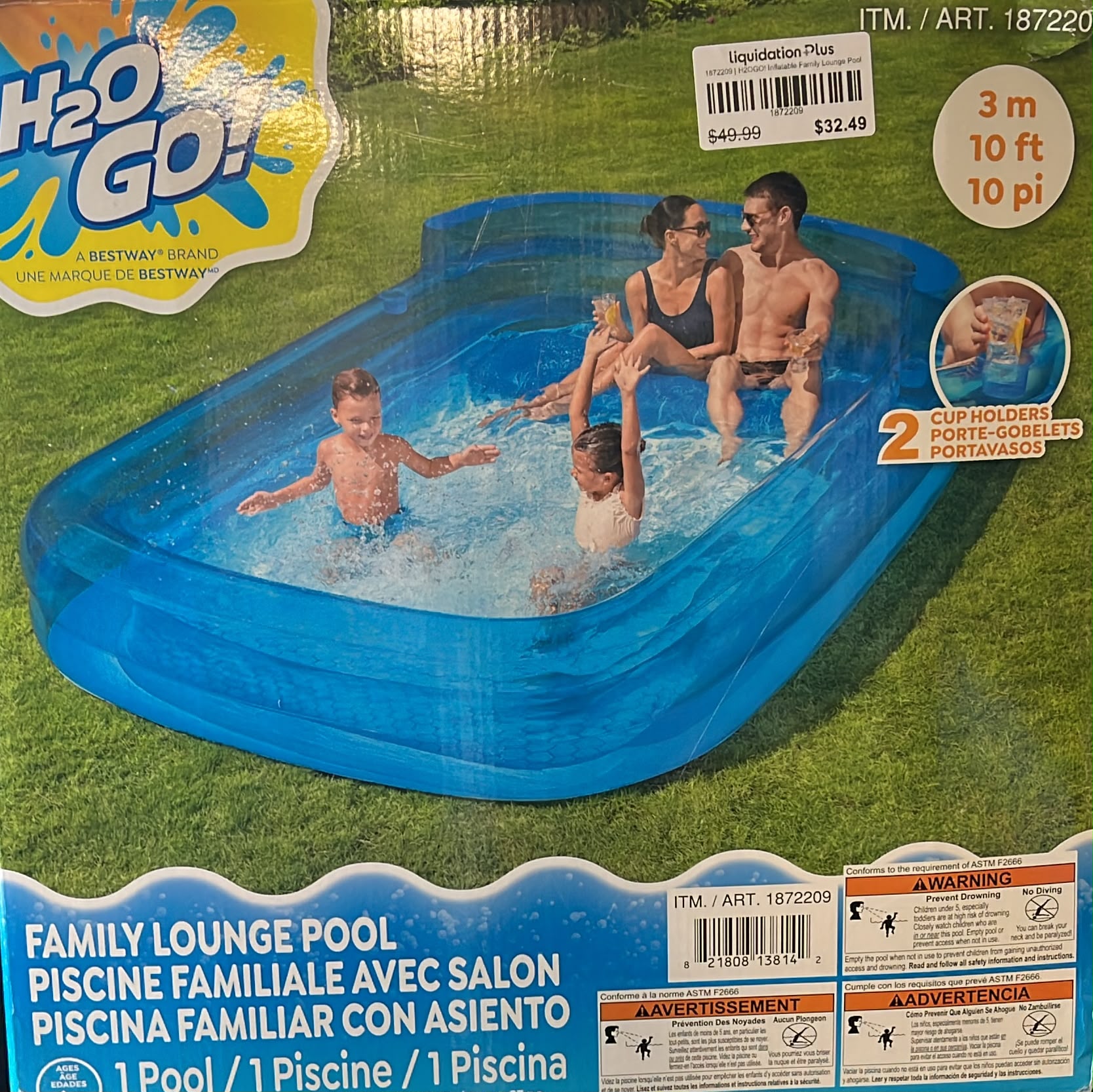 H2OGO! Inflatable Family Lounge Pool