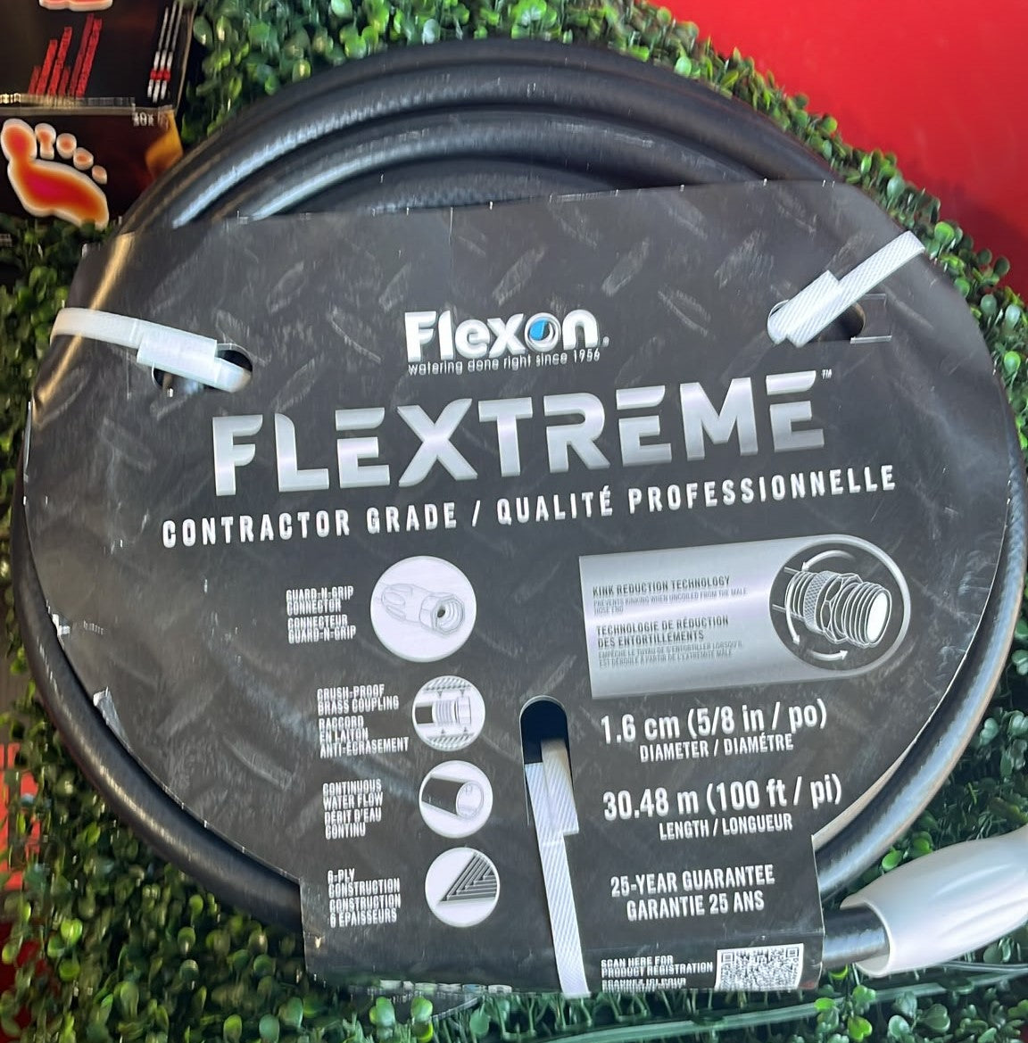 Flexon Contractor Grade Hose With Guard & Grip, 5/8 in x 100 ft
