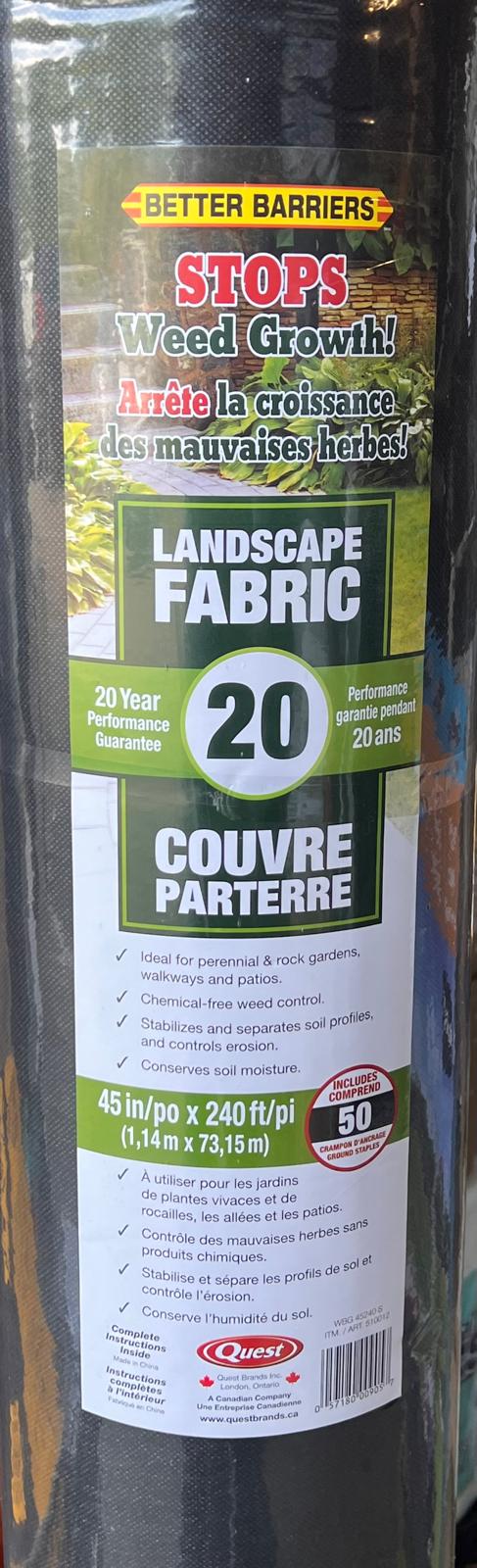 BETTER BARRIERS LANDSCAPE FABRIC 1 1 M X 73 M