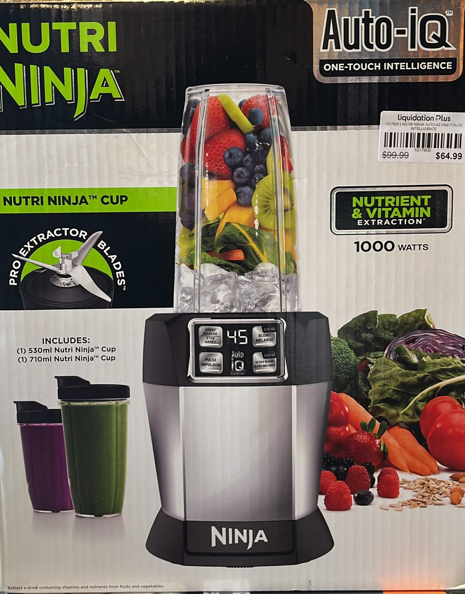 Nutri Ninja Nutrient Extraction Single Serve Blender with Auto IQ
