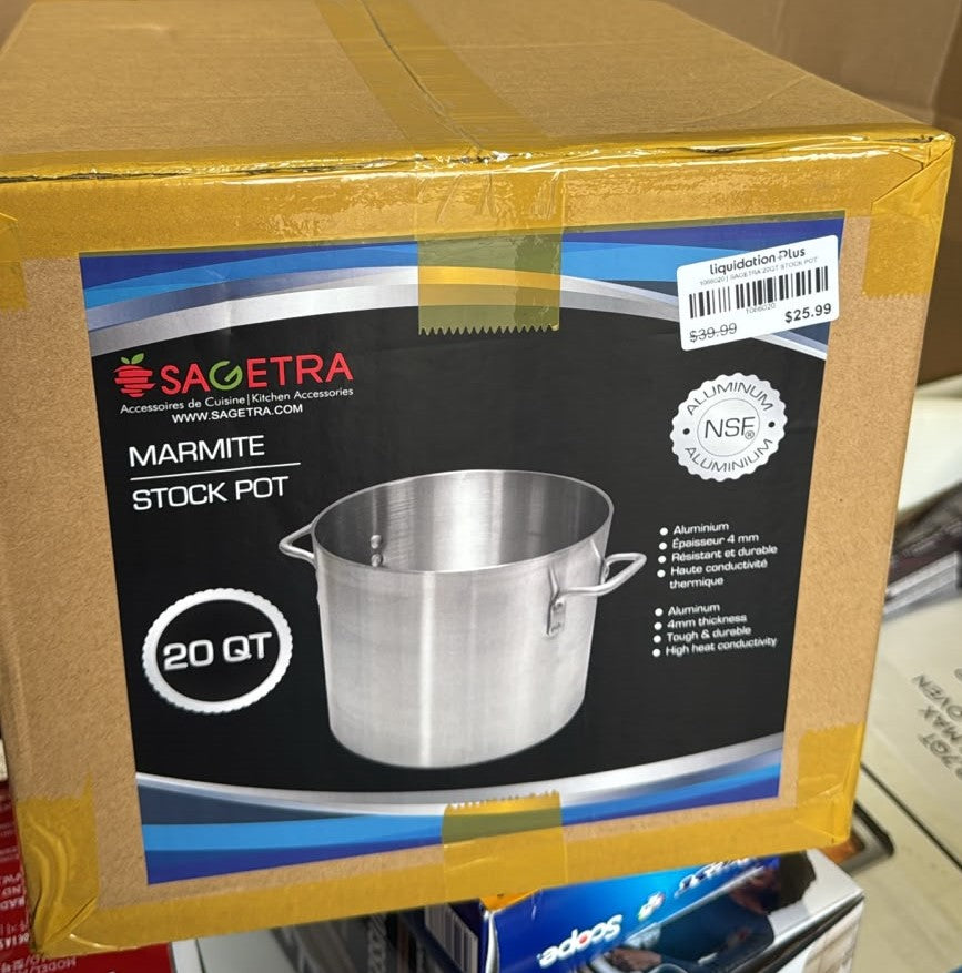 Sagetra Aluminum Stock Pot 18.9 L (20 qt)