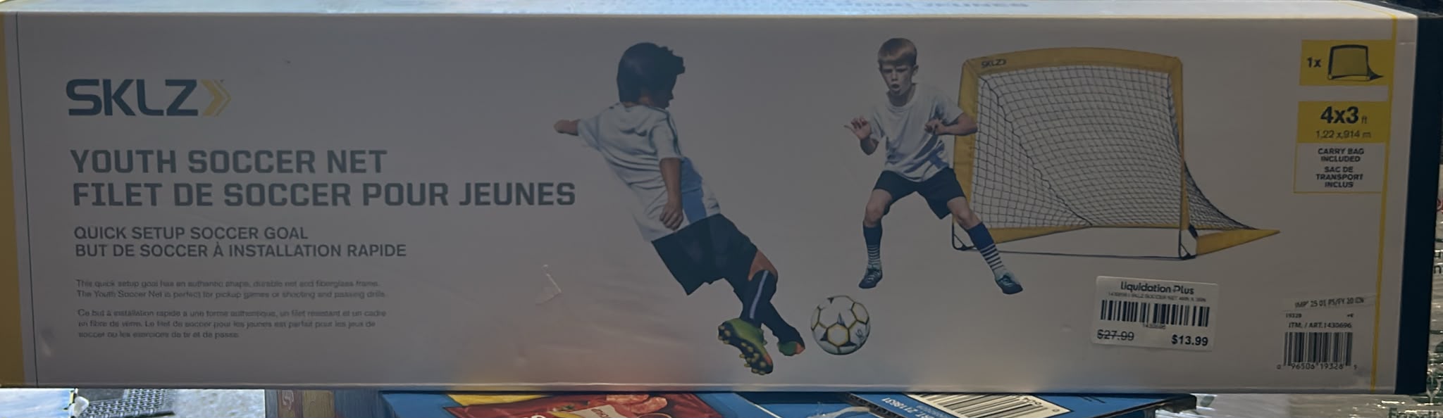 SKLZ 4’x3’ Youth Soccer Net With Durable Net & Fiberglass Frame
