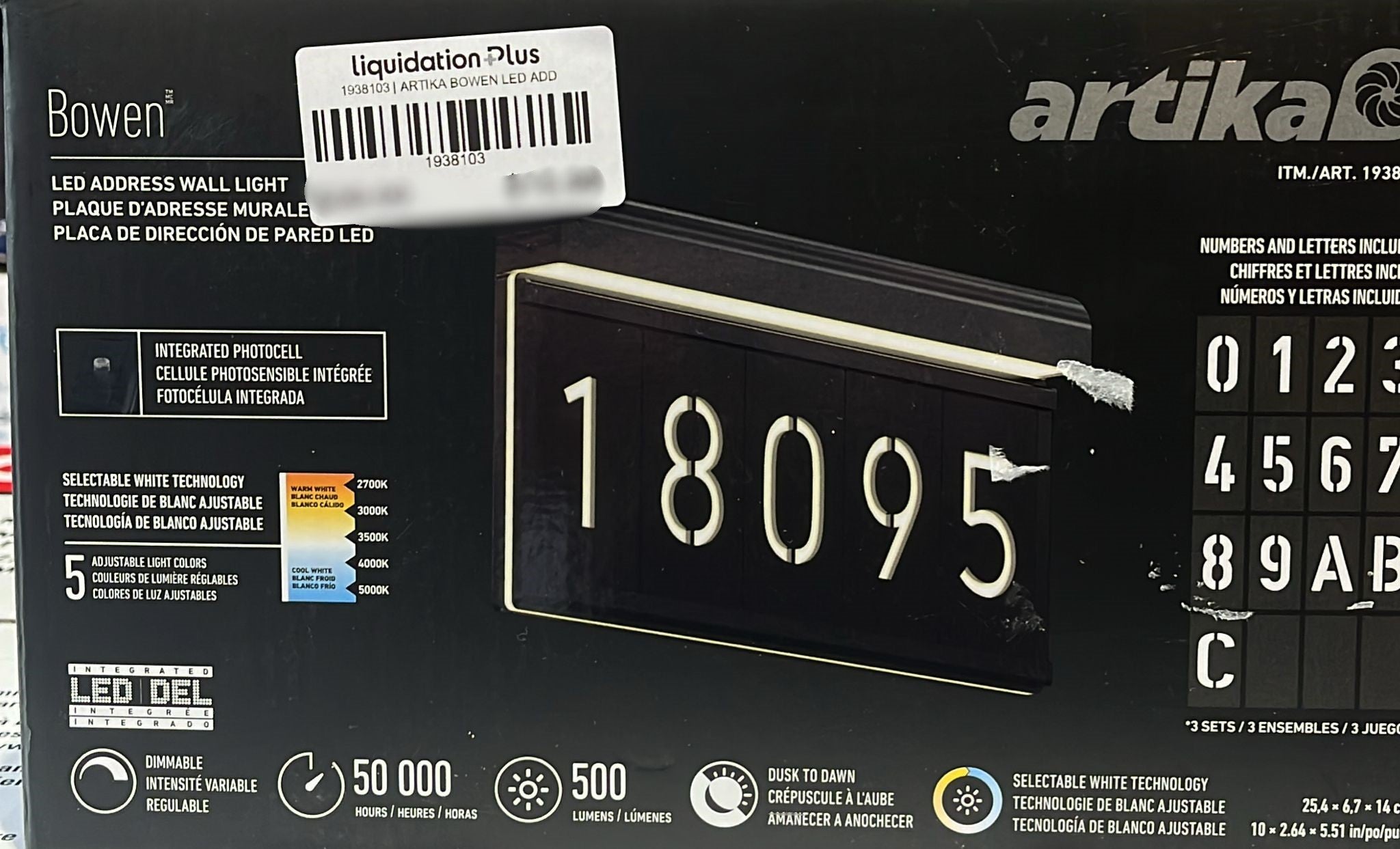 Artika Bowen Outdoor LED Address Light, Black