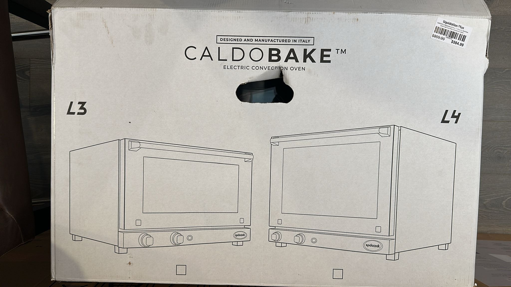 Caldobake 23.6 in. 1.34 cu ft. Stainless Steel Half Size Pan Convection Oven