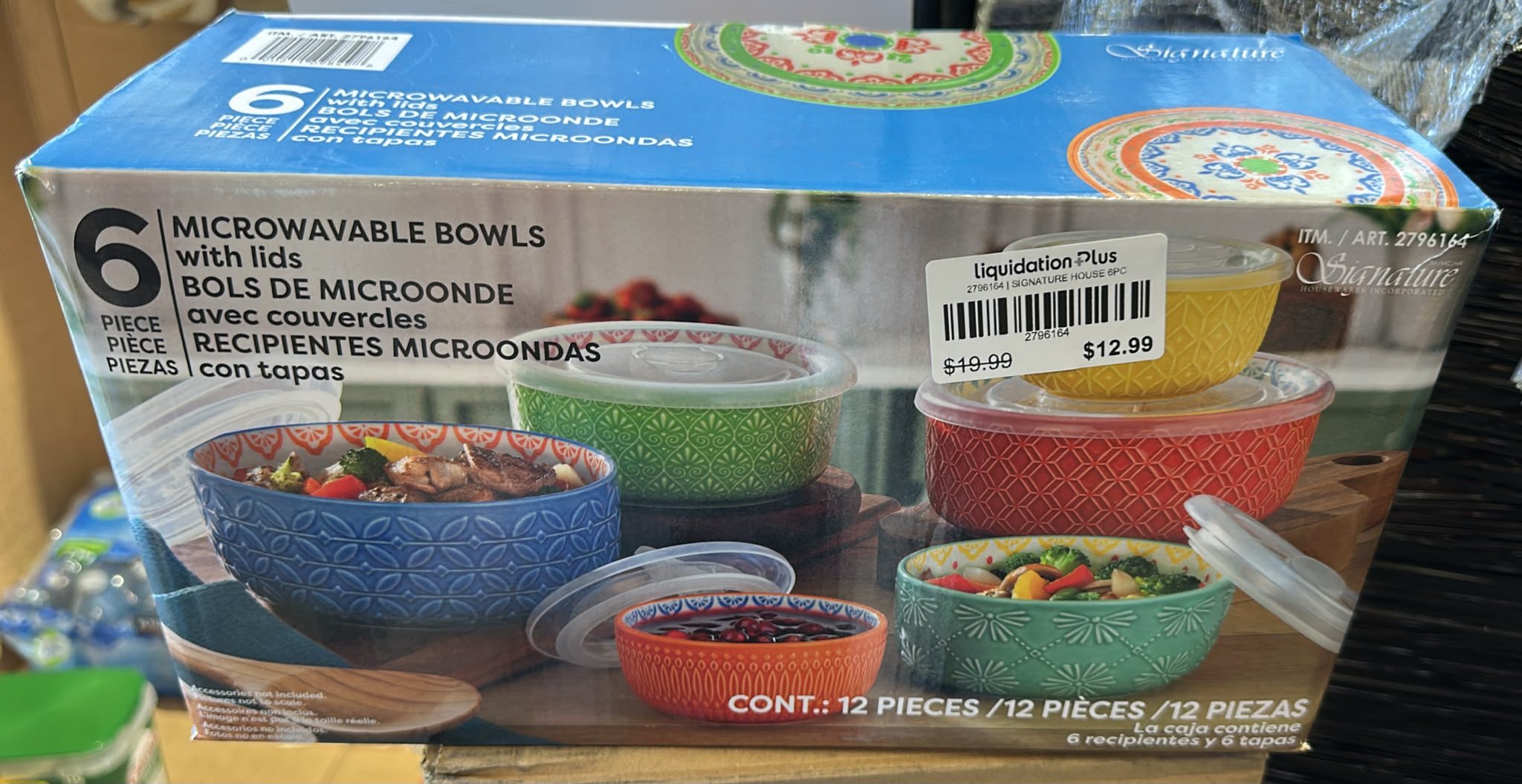 Signature Housewares Morocco Bowls with Lids, 6-piece