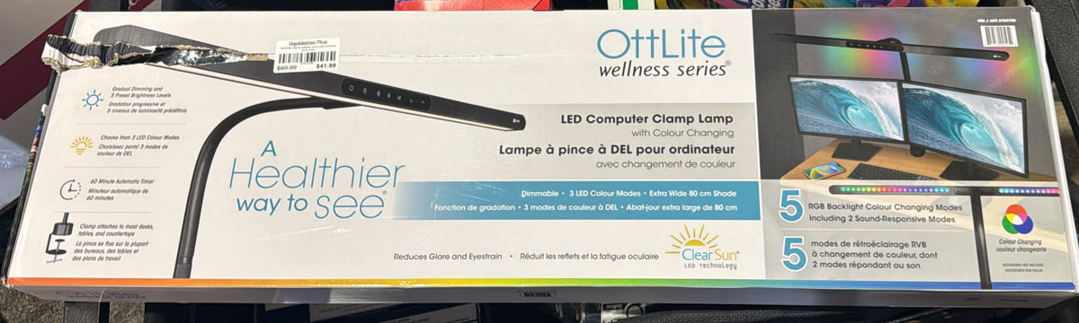 OttLite wellness series LED computer clamp lamp