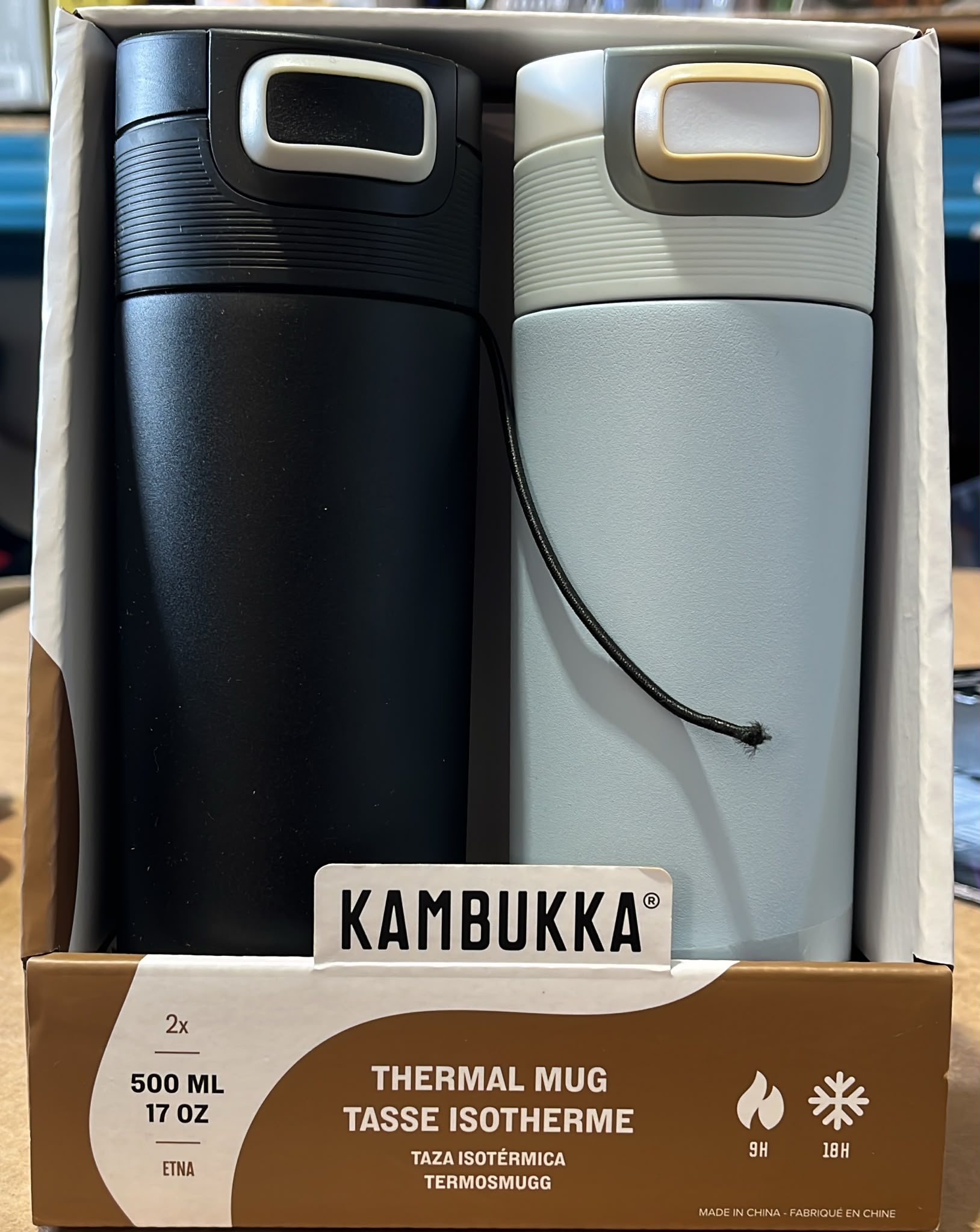 Kambukka Etna 500 mL (17 oz) Stainless Steel Travel Mug, 2-pack