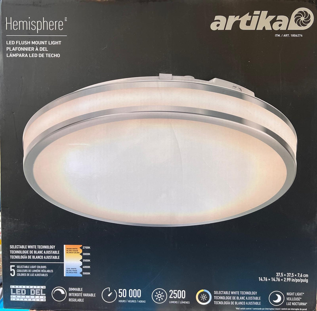 Artika Hemisphere Flush Mount Light