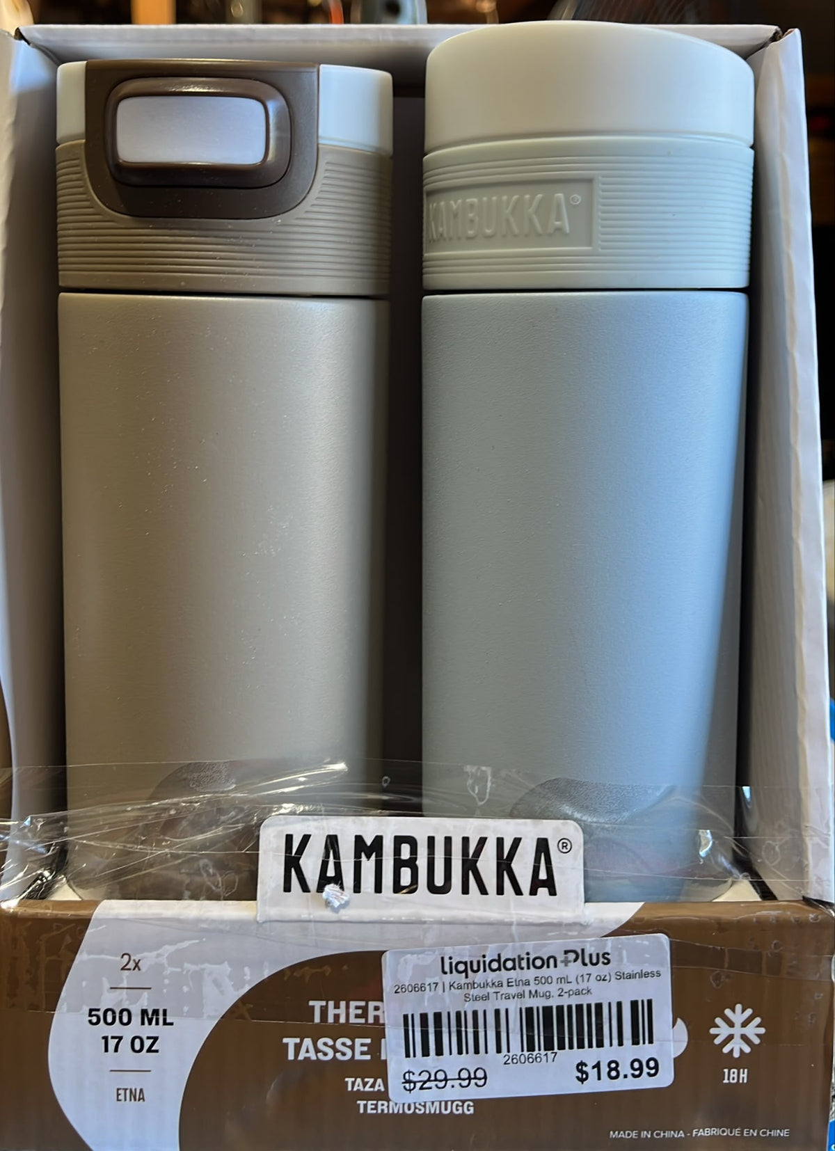 Kambukka Etna 500 mL (17 oz) Stainless Steel Travel Mug, 2-pack