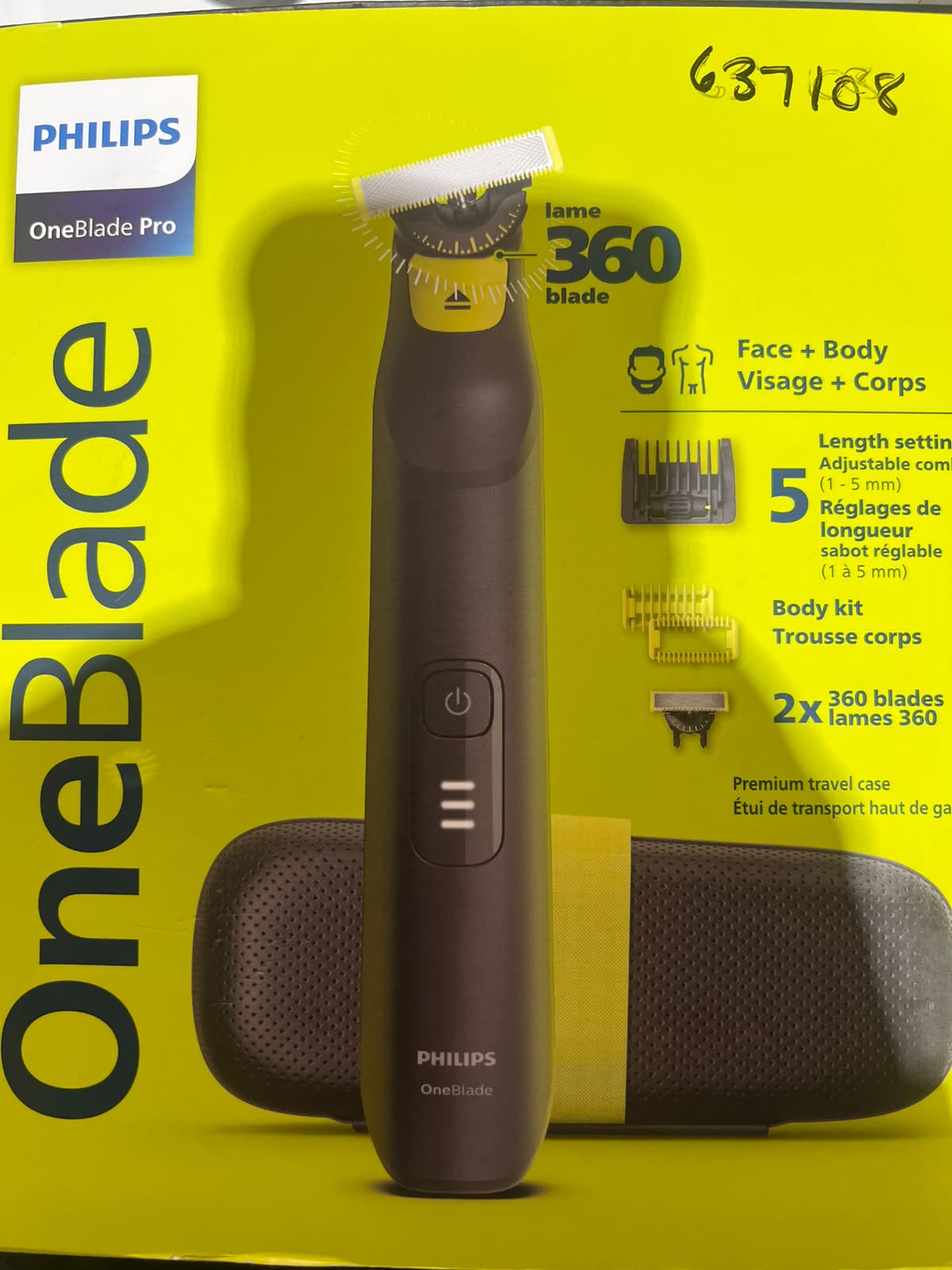 Philips OneBade Pro 360 - Face and body with travel case