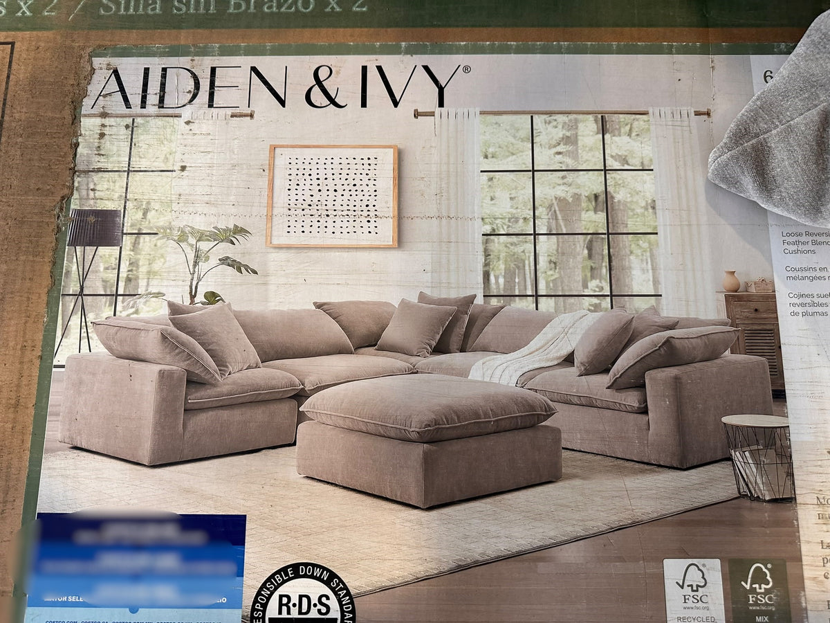 Aiden & Ivy Sereen 6-piece Fabric Sectional