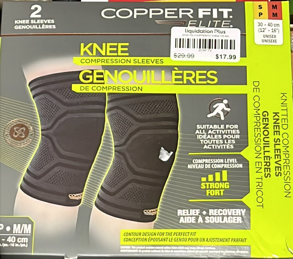 Copper Fit Knee and Back Compression Support Combo