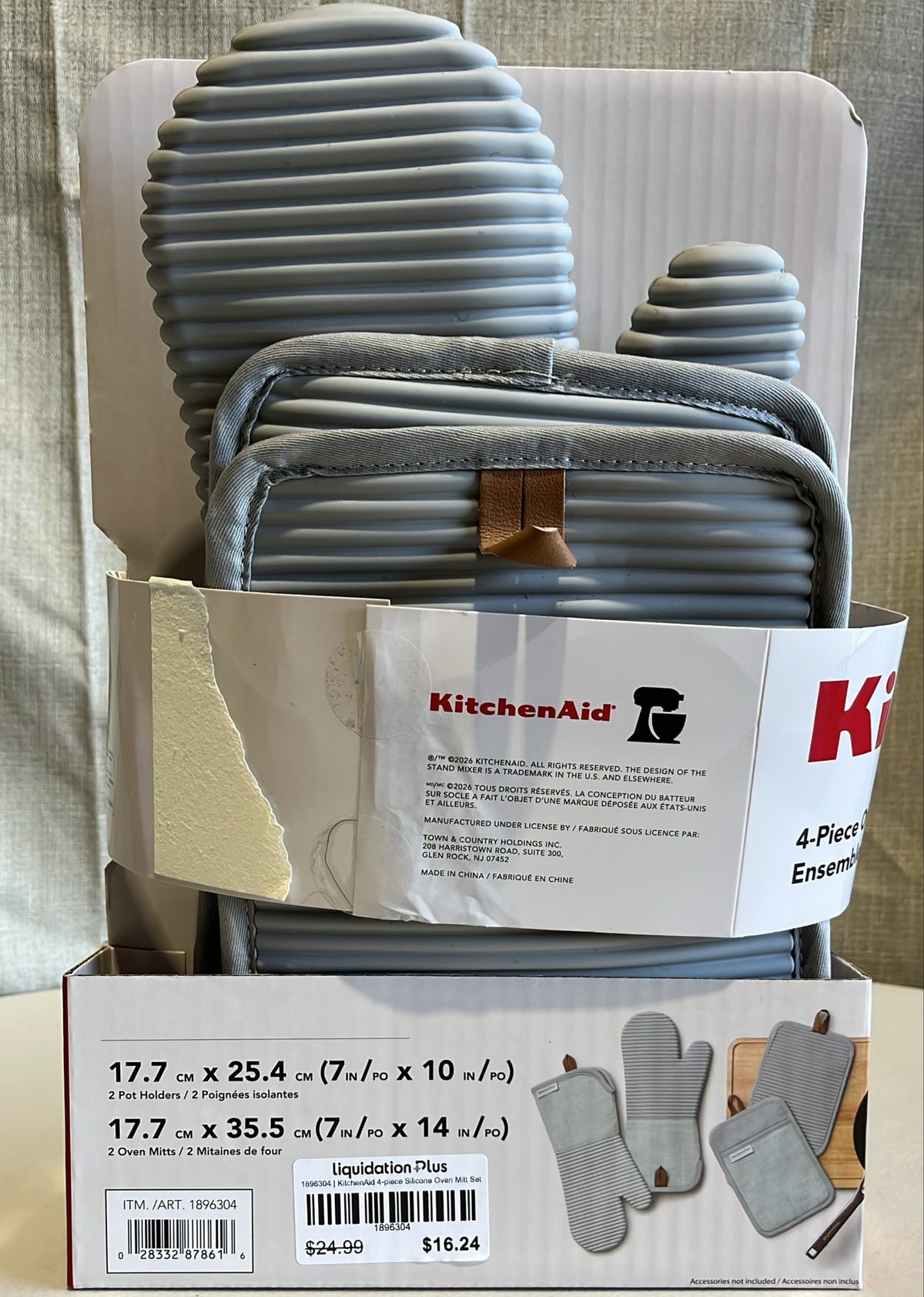 KitchenAid 4-Piece Oven Mitt & Potholder Set
