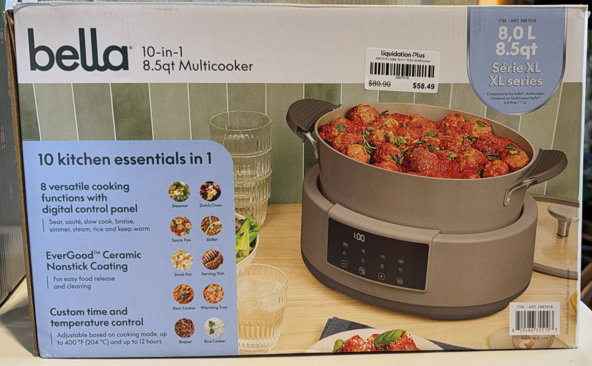 bella 10-in-1 8 L (8.5 qt.) Multicooker