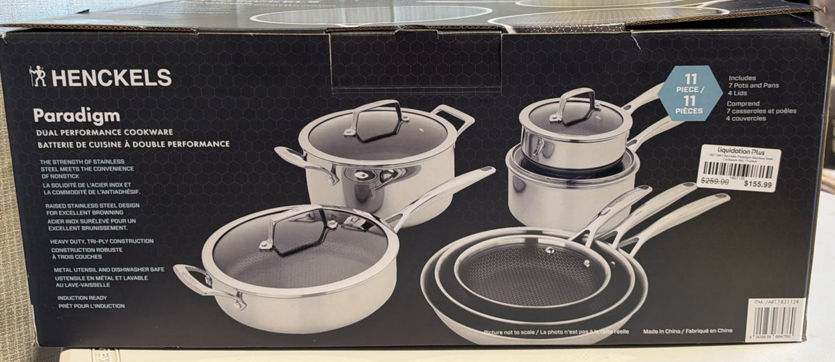 Henckels Paradigm Stainless Steel Cookware Set, 11-piece