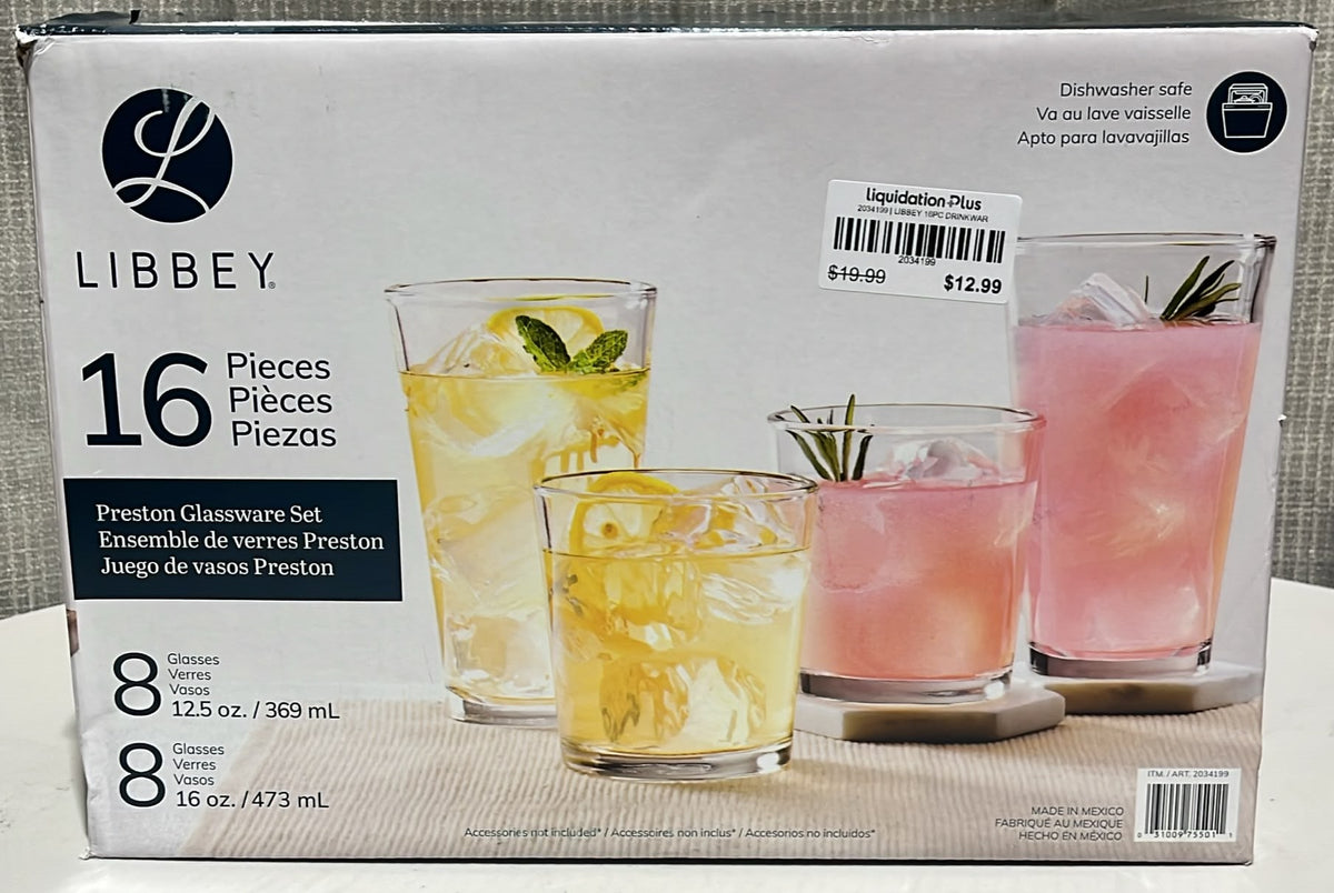 Libbey - Preston Glass Set, 16-piece
