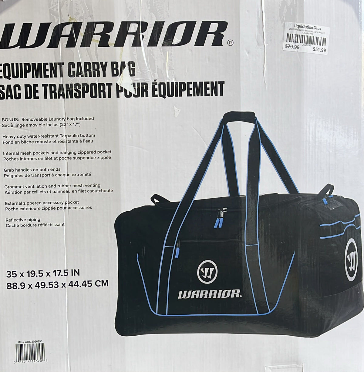 Warrior Equipment Carry Bag with Laundry Bag