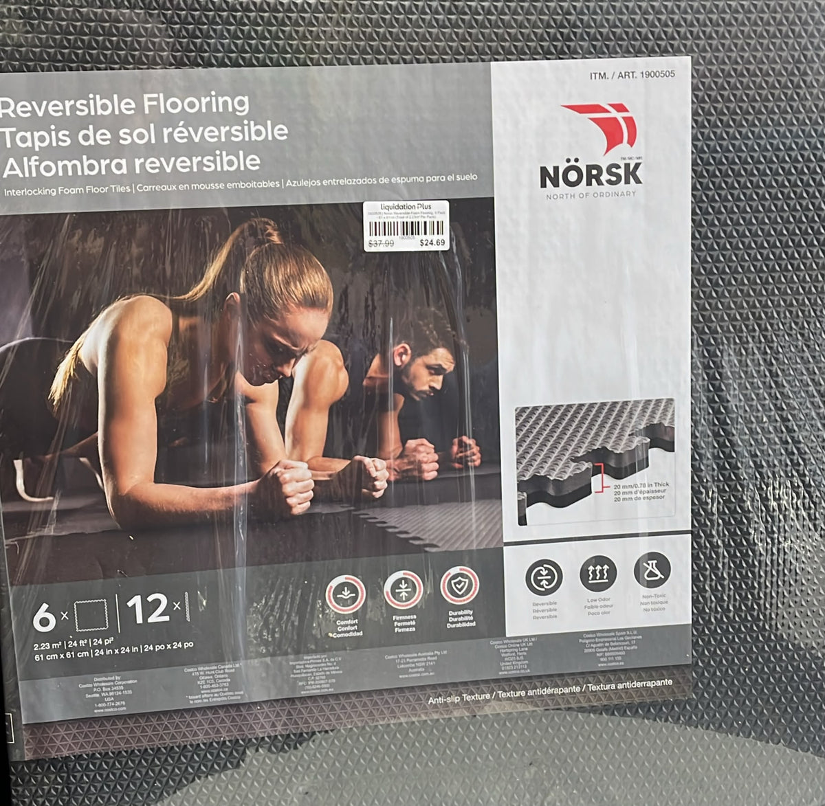 Norsk Reversible Foam Flooring, 6 Pack - 61 x 61cm (Total of 2.23m² Per Pack)
