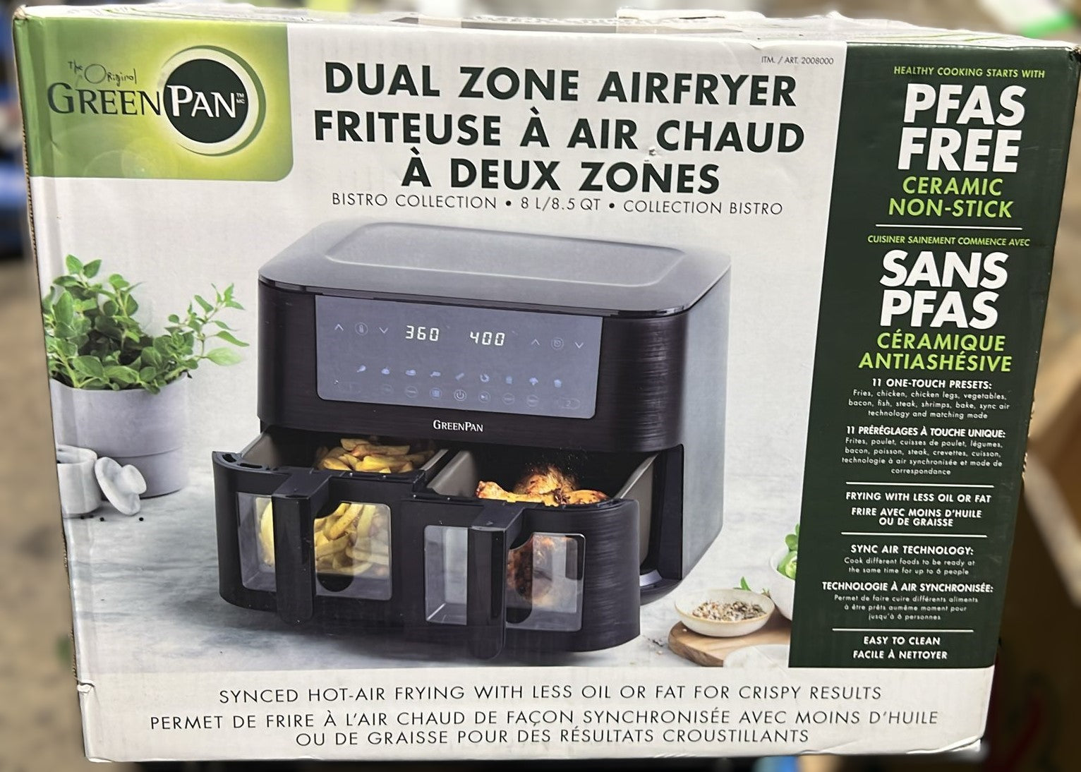 GreenPan Bistro Dual Zone Air Fryer