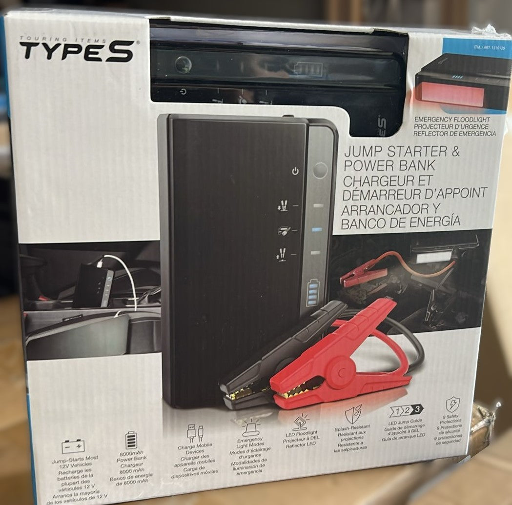 TYPE S Portable Jump Starter & Power Bank with Emergency Multimode Floodlight