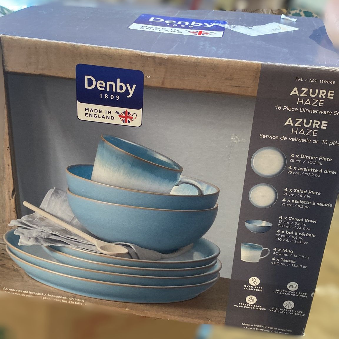 Denby Azure 16-Piece Dinnerware Set