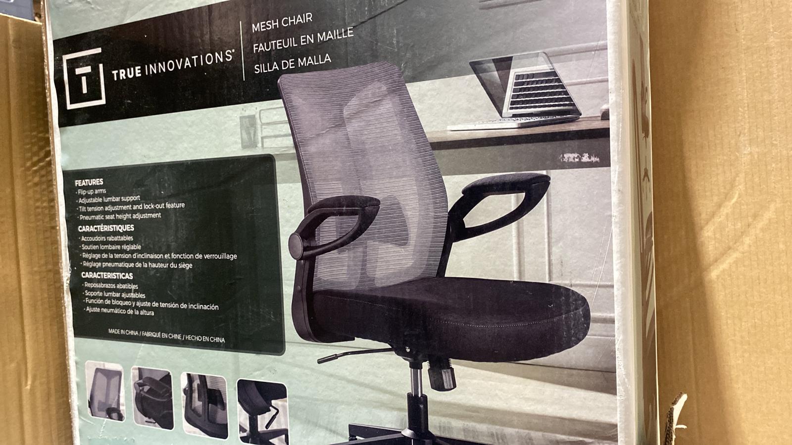 True Innovations Mesh Office Chair with Flip-up Arms