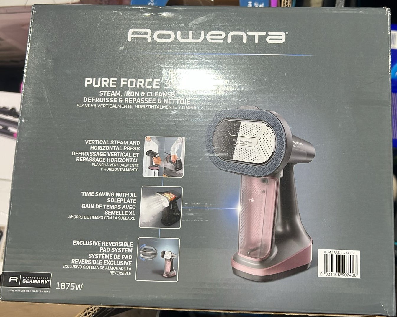 Rowenta Pure Force 3-in-1 Garment Steamer, Iron & Garment Steamer